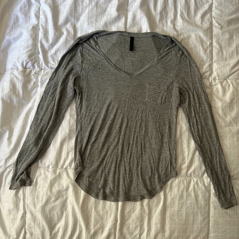 Grey Long Sleeve Jersey Tee (Small)